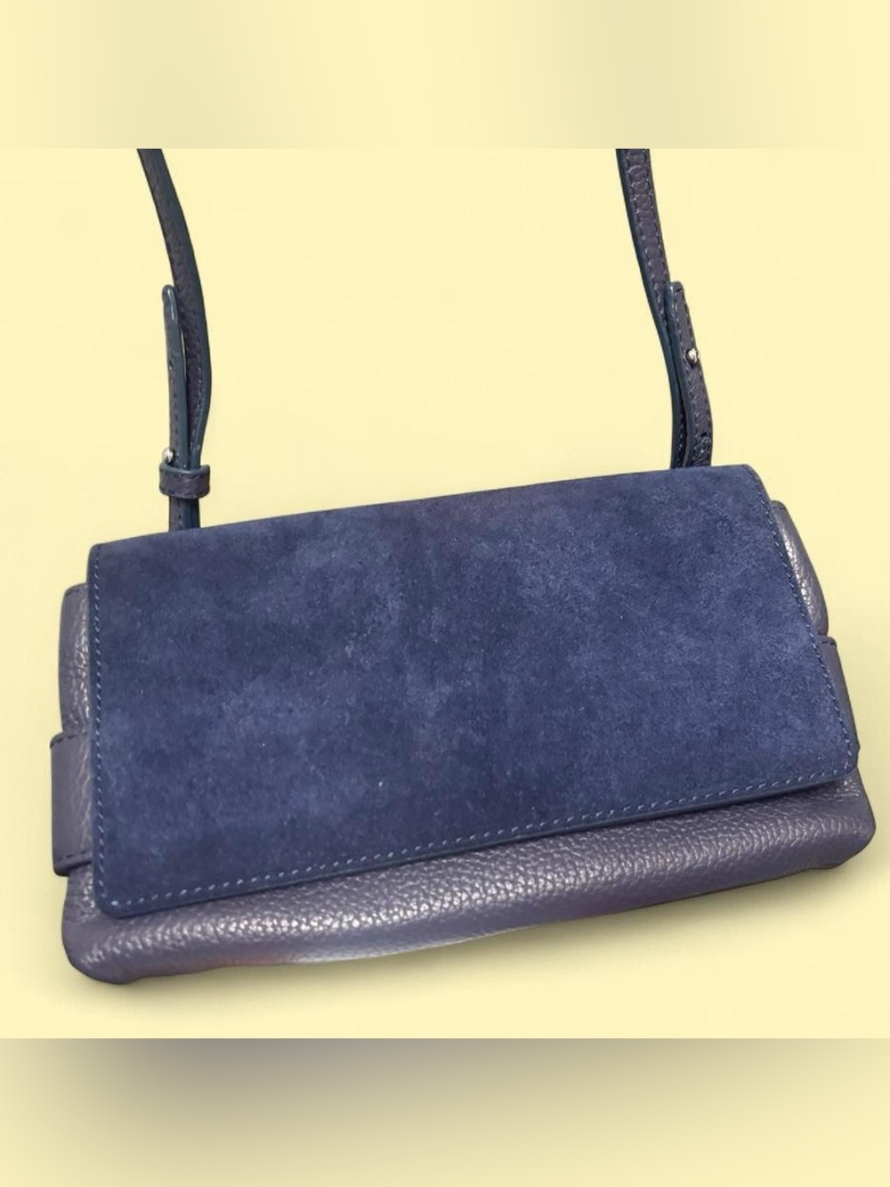 Classic Navy Blue Suede Crossbody Bag (rare) Banana Republic